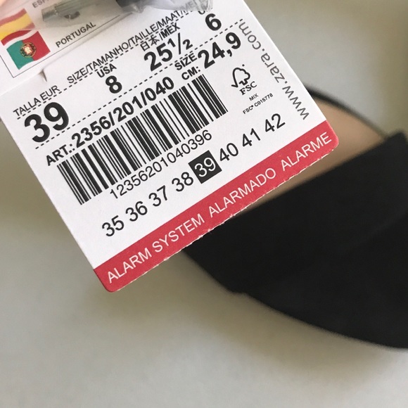 {Zara} Euro Sz 39/US 8 Black/Gold Metallic Heels - Picture 6 of 7